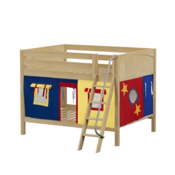 Maxtrix Full Low Bunk Bed With Angled Ladder + Curtain -Kids Furniture GULP29 NP 919be2d3 7e5b 4126 9269 d30e89123d06