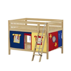Maxtrix Full Low Bunk Bed With Angled Ladder + Curtain -Kids Furniture GULP29 NS d4588368 a3be 48de b5d0 8df7f00fd7ba