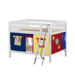 Maxtrix Full Low Bunk Bed With Angled Ladder + Curtain -Kids Furniture GULP29 WS e818eac8 91a1 4ab3 be0f 5c1a91d53ce2