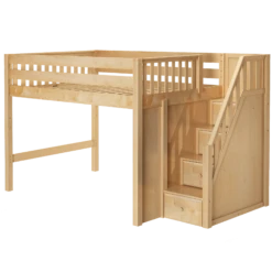 Maxtrix Full Mid Loft Bed With Stairs -Kids Furniture HIT NS 62fc8cec 9da9 460f b6dd ffd088235fd3