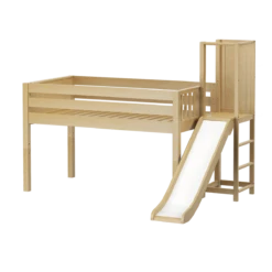 Maxtrix Twin Low Loft Bed With Slide Platform -Kids Furniture HOCUS NP b761daff 5ebc 46b3 bd0a e0a99dc14e25
