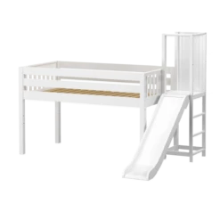 Maxtrix Twin Low Loft Bed With Slide Platform