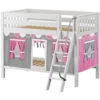 Maxtrix Twin Low Bunk Bed With Angled Ladder + Curtain 2 Maxtrix Twin Low Bunk Bed With Angled Ladder + Curtain -Kids Furniture HOTHOT57 WS