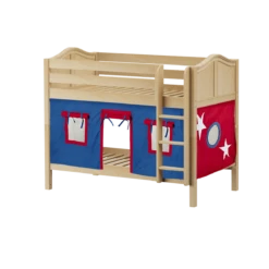 Maxtrix Twin Low Bunk Bed With Straight Ladder + Curtain -Kids Furniture HOTSHOT21 NC 327d05db 78e2 41cc 8fd1 347604add823