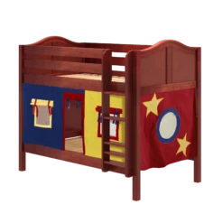 Maxtrix Twin Low Bunk Bed With Straight Ladder + Curtain -Kids Furniture HOTSHOT29 CC 36c5fbfe 2f23 4dd5 9447 026d6f748978