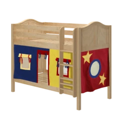 Maxtrix Twin Low Bunk Bed With Straight Ladder + Curtain -Kids Furniture HOTSHOT29 NC 27f8eede 3c07 4c3e 8976 7807d95bf01e