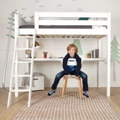 Maxtrix Twin High Loft Bed With Angled Ladder + Desk -Kids Furniture IMG2184 Square 1550698629319 656x656 crop center 5063582c e51b 431d bdc1 c47975180acb