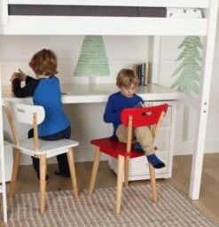 Maxtrix Twin High Loft Bed With Angled Ladder + Desk -Kids Furniture IMG2289 1550698629382