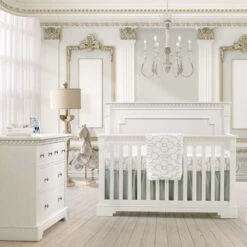 Natart Ithaca "5-in-1'' Convertible Crib -Kids Furniture Ithaca Collection Baby Room in White 1