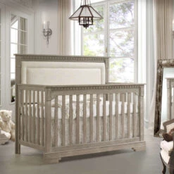 Natart Ithaca "5-in-1'' Convertible Crib With Upholstered Panel 14 Natart Ithaca "5-in-1'' Convertible Crib With Upholstered Panel -Kids Furniture Ithaca Collection Convertible Crib in Sugar Cane panel in talc 713272d0 2c84 4b1c 943f 8b4b8a9bf015