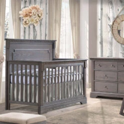 Natart Ithaca "5-in-1'' Convertible Crib -Kids Furniture Ithaca grigio v3 2