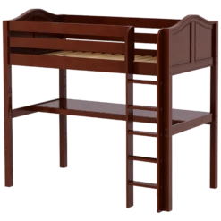 Maxtrix Twin High Loft Bed With Straight Ladder + Desk 35 Maxtrix Twin High Loft Bed With Straight Ladder + Desk -Kids Furniture JIBJAB1 CC