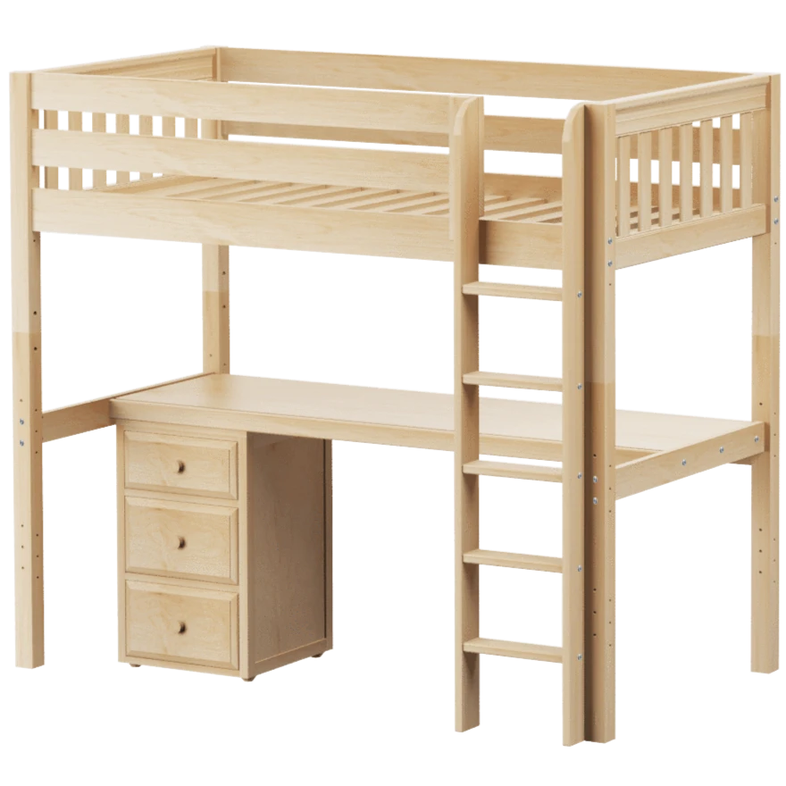 Maxtrix Twin High Loft Bed With Straight Ladder + Desk 3 Maxtrix Twin High Loft Bed With Straight Ladder + Desk