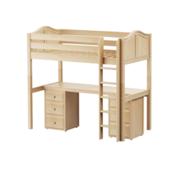 Maxtrix Twin High Loft Bed With Straight Ladder + Desk 40 Maxtrix Twin High Loft Bed With Straight Ladder + Desk -Kids Furniture JIBJAB3 NC