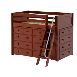 Maxtrix Twin Mid Loft Bed With Angled Ladder + Storage 27 Maxtrix Twin Mid Loft Bed With Angled Ladder + Storage -Kids Furniture KATCHING CP f125c022 5c6a 4265 a772 cb449b0f43f7