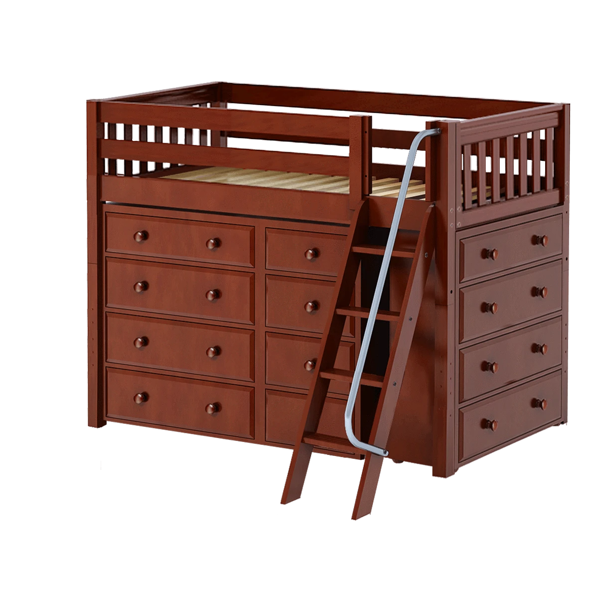 Maxtrix Twin Mid Loft Bed With Angled Ladder + Storage 11 Maxtrix Twin Mid Loft Bed With Angled Ladder + Storage - Image 9