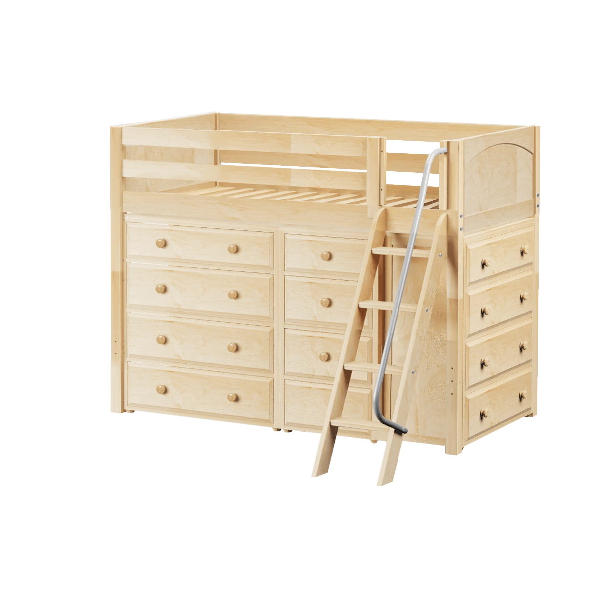 Maxtrix Twin Mid Loft Bed With Angled Ladder + Storage 7 Maxtrix Twin Mid Loft Bed With Angled Ladder + Storage - Image 5