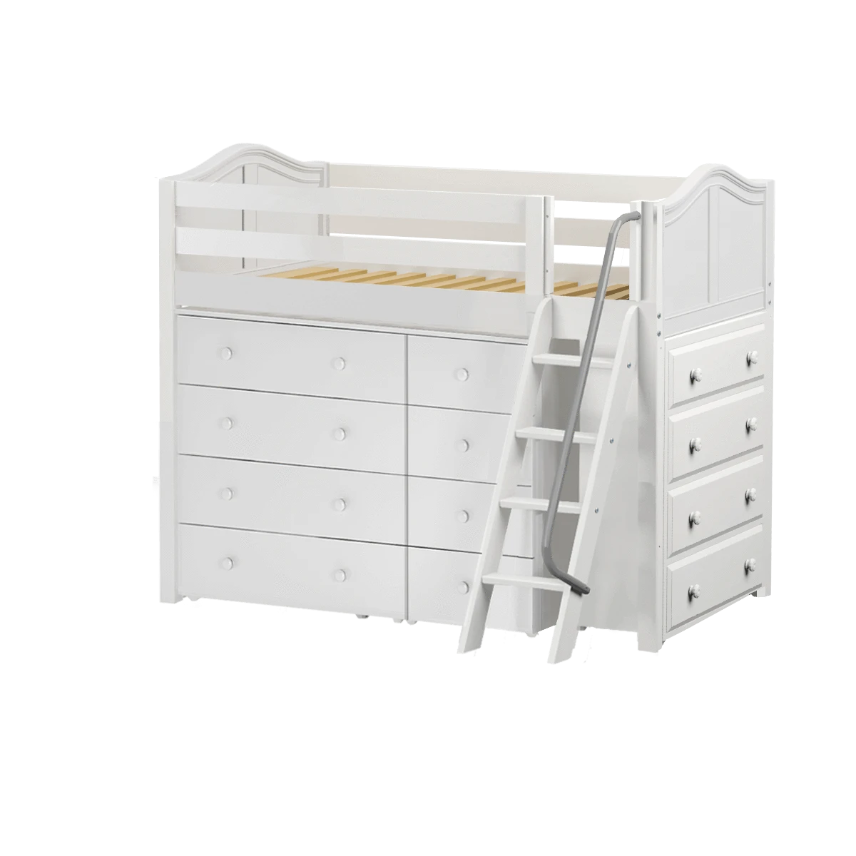 Maxtrix Twin Mid Loft Bed With Angled Ladder + Storage 4 Maxtrix Twin Mid Loft Bed With Angled Ladder + Storage - Image 2