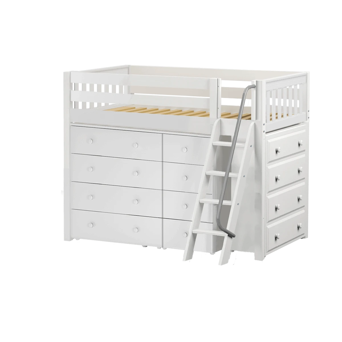 Maxtrix Twin Mid Loft Bed With Angled Ladder + Storage 16 Maxtrix Twin Mid Loft Bed With Angled Ladder + Storage - Image 14