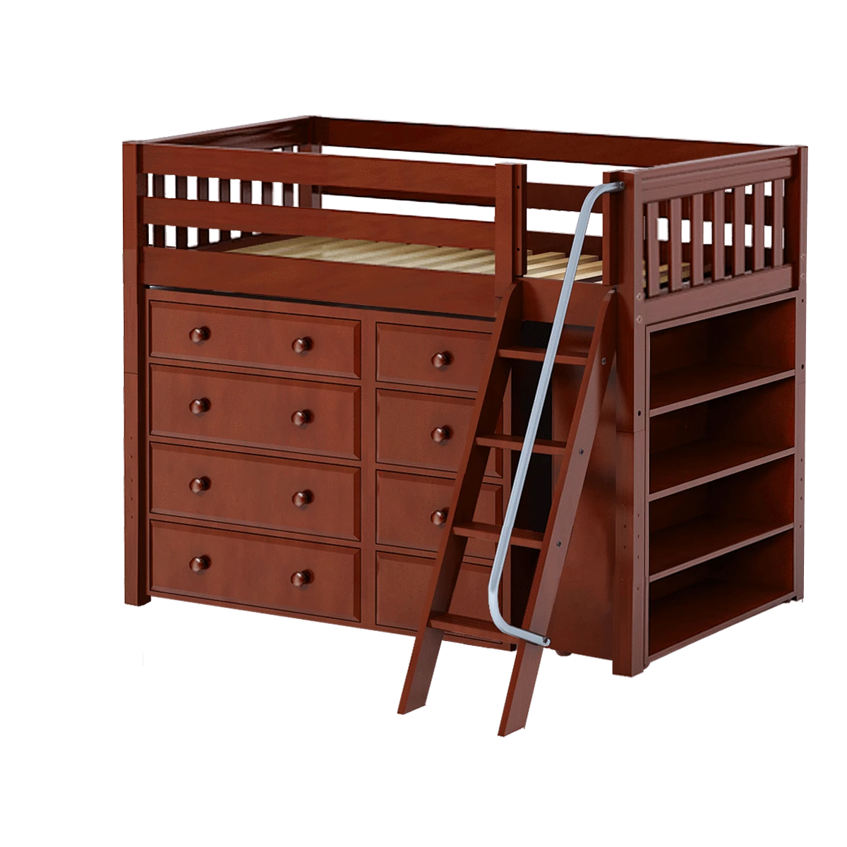 Maxtrix Twin Mid Loft Bed With Angled Ladder + Storage 20 Maxtrix Twin Mid Loft Bed With Angled Ladder + Storage - Image 18