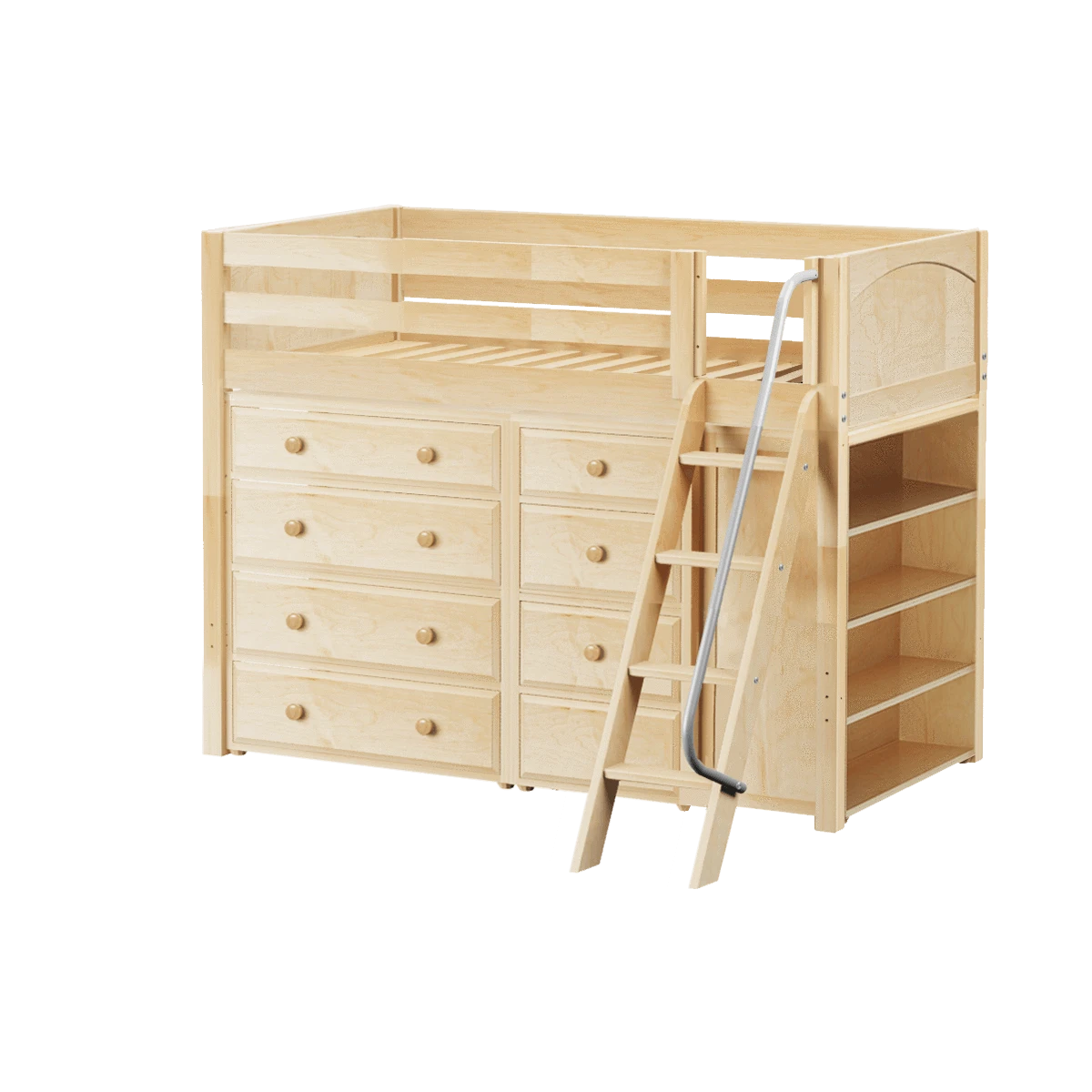 Maxtrix Twin Mid Loft Bed With Angled Ladder + Storage 8 Maxtrix Twin Mid Loft Bed With Angled Ladder + Storage - Image 6