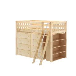 Maxtrix Twin Mid Loft Bed With Angled Ladder + Storage 22 Maxtrix Twin Mid Loft Bed With Angled Ladder + Storage -Kids Furniture KATCHING2 NS 3437a708 f155 4405 86a2 e4e555f5419c