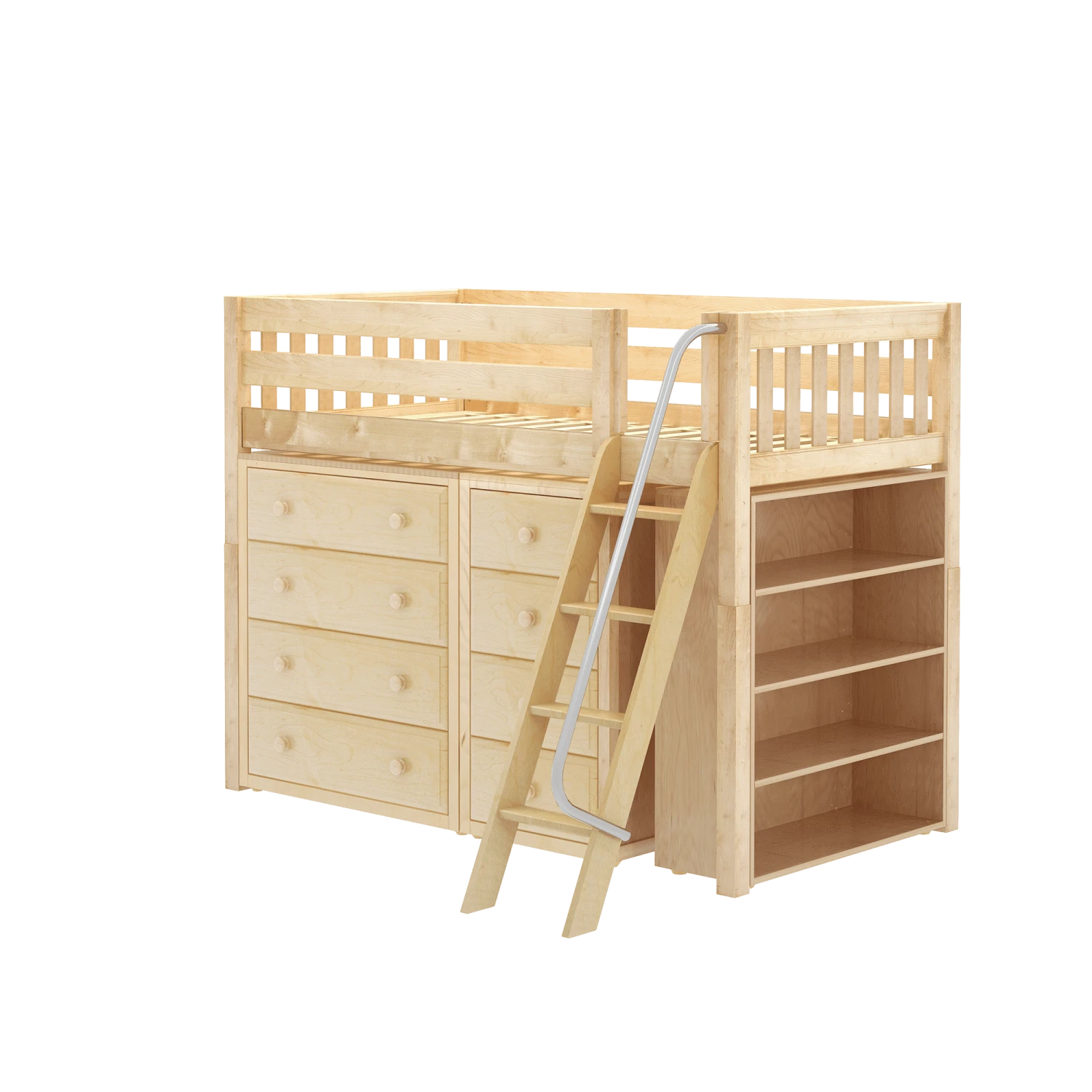 Maxtrix Twin Mid Loft Bed With Angled Ladder + Storage 5 Maxtrix Twin Mid Loft Bed With Angled Ladder + Storage - Image 3