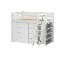 Maxtrix Twin Mid Loft Bed With Ladder + Storage - Closeout! -Kids Furniture KATCHING2 WS 91f5204d 0357 43f8 a5ba 294ae2cbade7