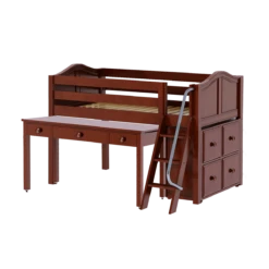 Maxtrix Twin Low Loft Bed With Angled Ladder, Storage + Long Desk -Kids Furniture KICKS10 CC 65ec41bf 3b86 4162 90e8 2e7cd47b7d1a