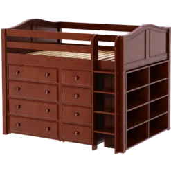 Maxtrix Full Mid Loft Bed With Straight Ladder + Storage 17 Maxtrix Full Mid Loft Bed With Straight Ladder + Storage -Kids Furniture KING1 CC