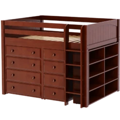 Maxtrix Full Mid Loft Bed With Straight Ladder + Storage 18 Maxtrix Full Mid Loft Bed With Straight Ladder + Storage -Kids Furniture KING1 CP