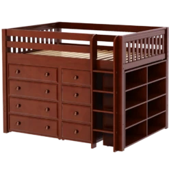 Maxtrix Full Mid Loft Bed With Straight Ladder + Storage 16 Maxtrix Full Mid Loft Bed With Straight Ladder + Storage -Kids Furniture KING1 CS