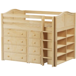 Maxtrix Full Mid Loft Bed With Straight Ladder + Storage 19 Maxtrix Full Mid Loft Bed With Straight Ladder + Storage -Kids Furniture KING1 NC