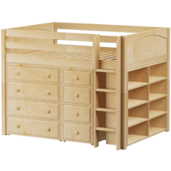 Maxtrix Full Mid Loft Bed With Straight Ladder + Storage 15 Maxtrix Full Mid Loft Bed With Straight Ladder + Storage -Kids Furniture KING1 NP