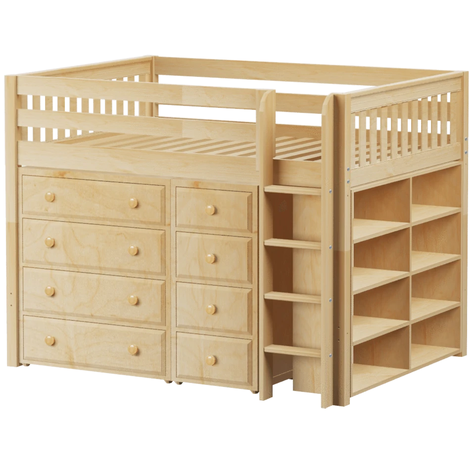 Maxtrix Full Mid Loft Bed With Straight Ladder + Storage 3 Maxtrix Full Mid Loft Bed With Straight Ladder + Storage