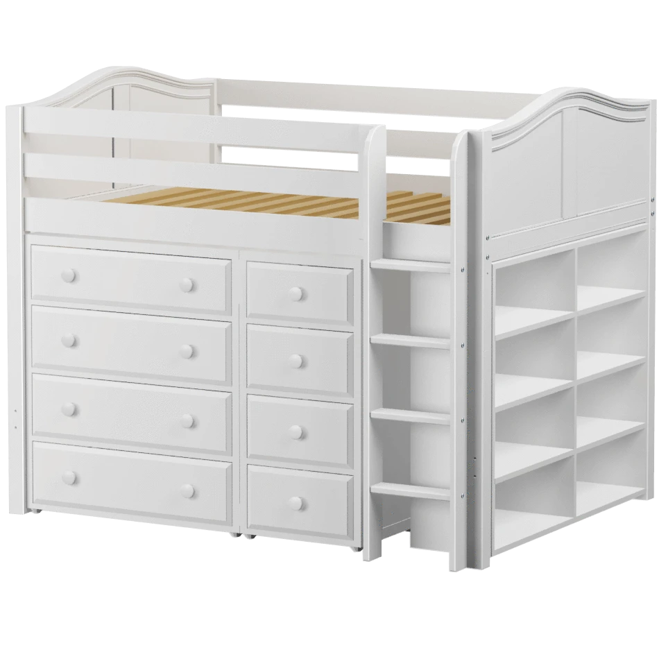 Maxtrix Full Mid Loft Bed With Straight Ladder + Storage 4 Maxtrix Full Mid Loft Bed With Straight Ladder + Storage - Image 2