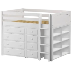 Maxtrix Full Mid Loft Bed With Straight Ladder + Storage 13 Maxtrix Full Mid Loft Bed With Straight Ladder + Storage -Kids Furniture KING1 WP