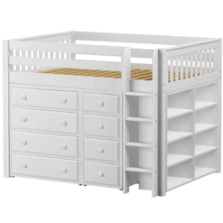 Maxtrix Full Mid Loft Bed With Straight Ladder + Storage 14 Maxtrix Full Mid Loft Bed With Straight Ladder + Storage -Kids Furniture KING1 WS