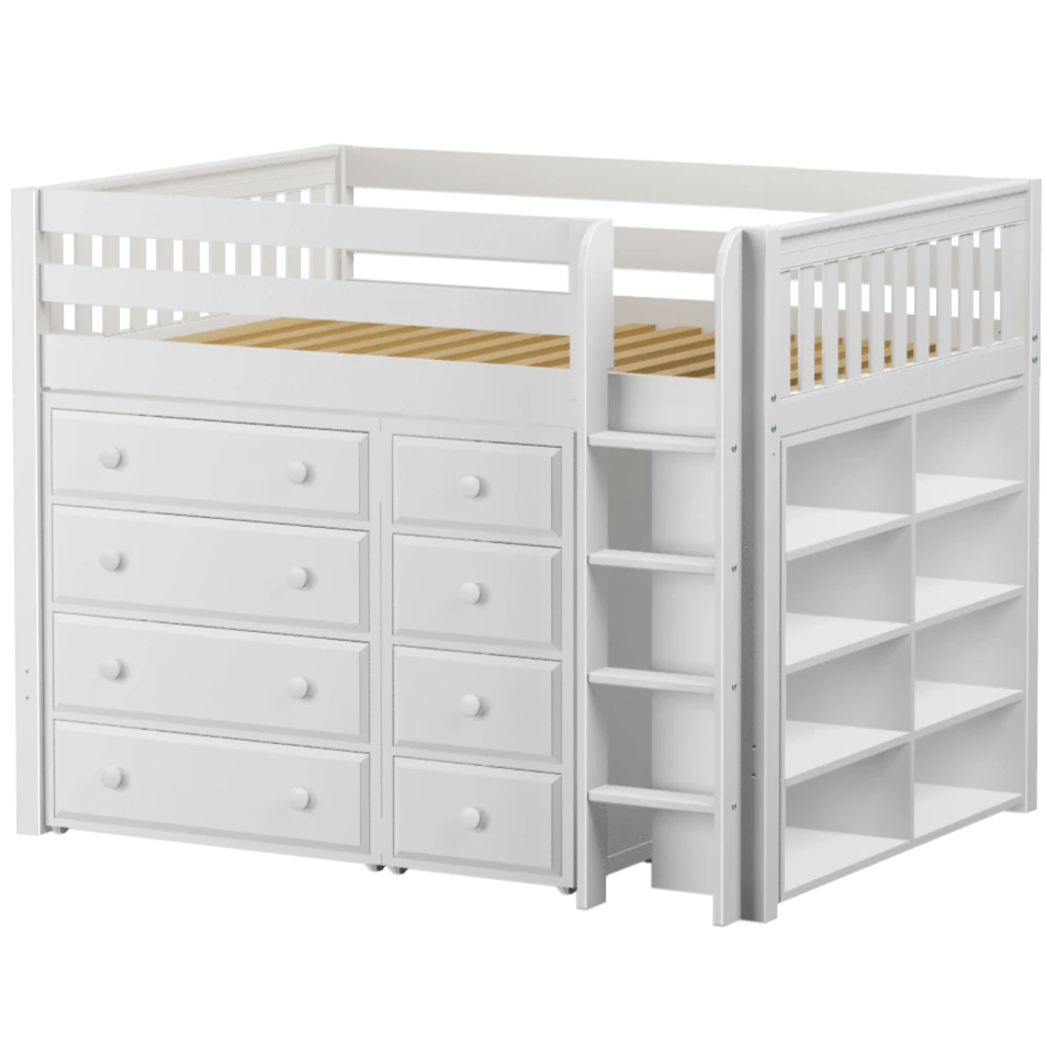 Maxtrix Full Mid Loft Bed With Straight Ladder + Storage 6 Maxtrix Full Mid Loft Bed With Straight Ladder + Storage - Image 4