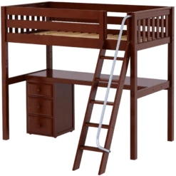 Maxtrix Twin XL High Loft Bed With Angle Ladder + Desk -Kids Furniture KNOCKOUT2 CS