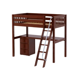 Maxtrix Twin High Loft Bed With Angled Ladder + Desk -Kids Furniture KNOCKOUT2 CS 10830d03 2c12 41c5 a4e4 dfc263082452