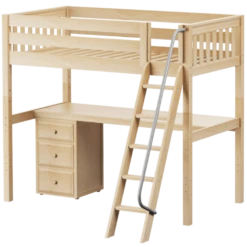 Maxtrix Twin XL High Loft Bed With Angle Ladder + Desk -Kids Furniture KNOCKOUT2 NS