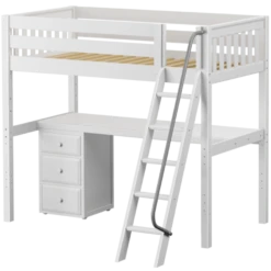 Maxtrix Twin XL High Loft Bed With Angle Ladder + Desk -Kids Furniture KNOCKOUT2 WS