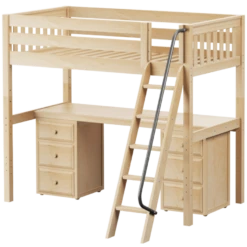 Maxtrix Twin XL High Loft Bed With Angle Ladder + Desk -Kids Furniture KNOCKOUT3 NS