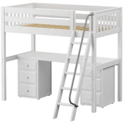 Maxtrix Twin XL High Loft Bed With Angle Ladder + Desk -Kids Furniture KNOCKOUT3 WS