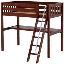 Maxtrix Twin XL High Loft Bed With Angle Ladder + Desk