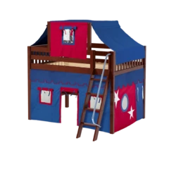 Maxtrix Full Mid Loft Bed With Angled Ladder, Curtain + Top Tent 24 Maxtrix Full Mid Loft Bed With Angled Ladder, Curtain + Top Tent -Kids Furniture KONG21 CS 7e78484c ce25 4219 b34a f3cd90373a27