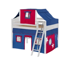 Maxtrix Full Mid Loft Bed With Angled Ladder, Curtain + Top Tent 25 Maxtrix Full Mid Loft Bed With Angled Ladder, Curtain + Top Tent -Kids Furniture KONG21 WC 42d66533 bccf 42c0 a75a afd51027ad2d