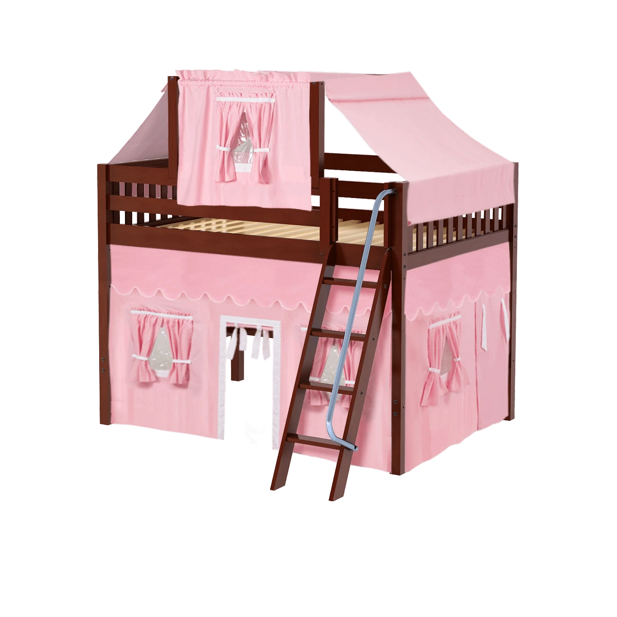 Maxtrix Full Mid Loft Bed With Angled Ladder, Curtain + Top Tent 21 Maxtrix Full Mid Loft Bed With Angled Ladder, Curtain + Top Tent - Image 19