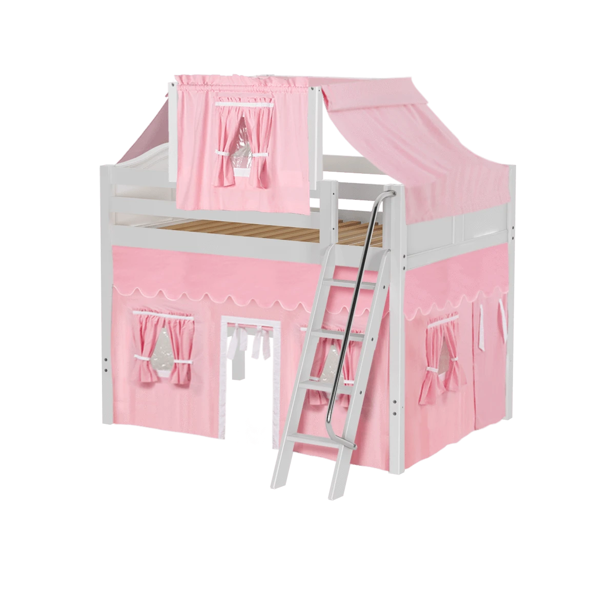 Maxtrix Full Mid Loft Bed With Angled Ladder, Curtain + Top Tent 22 Maxtrix Full Mid Loft Bed With Angled Ladder, Curtain + Top Tent - Image 20